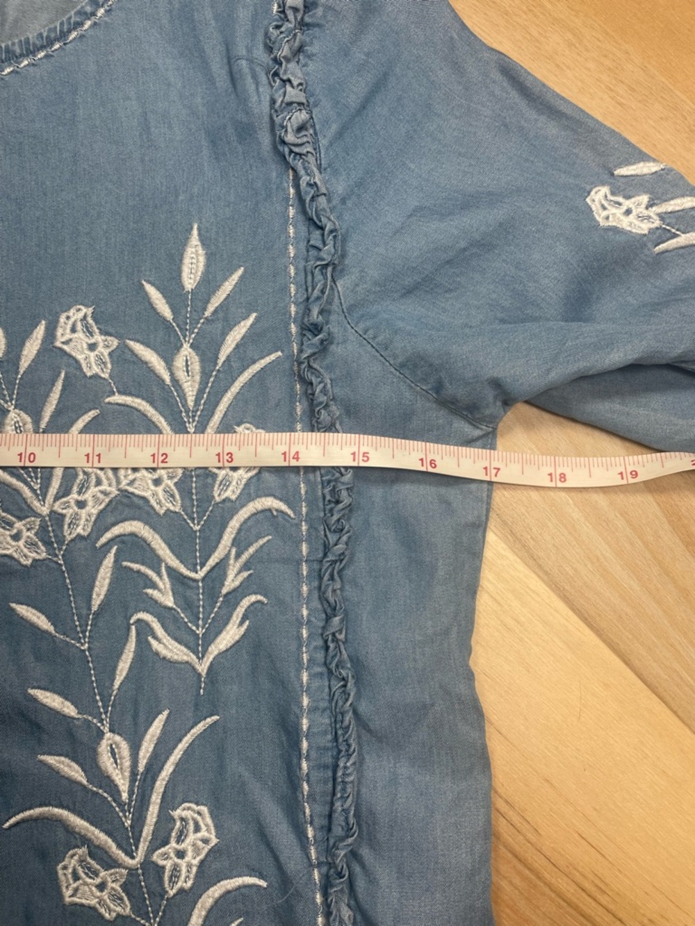 Goodnight Macaroon Blue Dress with‎ White Embroidery - Picture 6 of 9